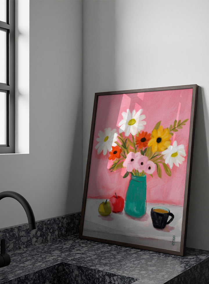 Dirkie Nell - Cheerful Floral Still Life Art Print