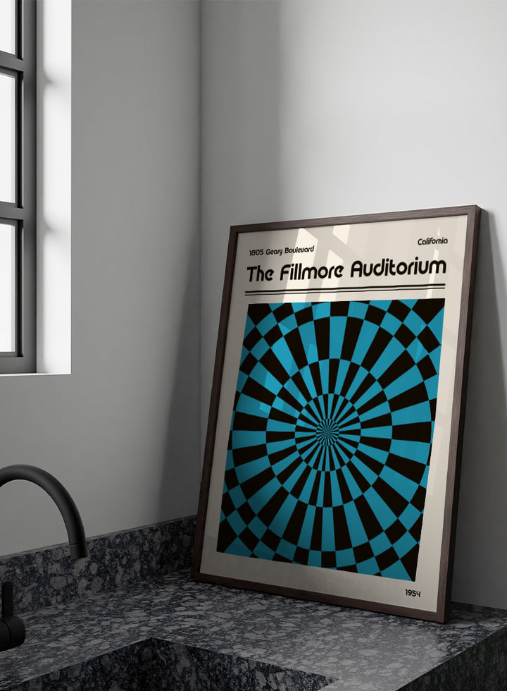 Retrodrome - Psychedelic Checkerboard Vortex Art Print