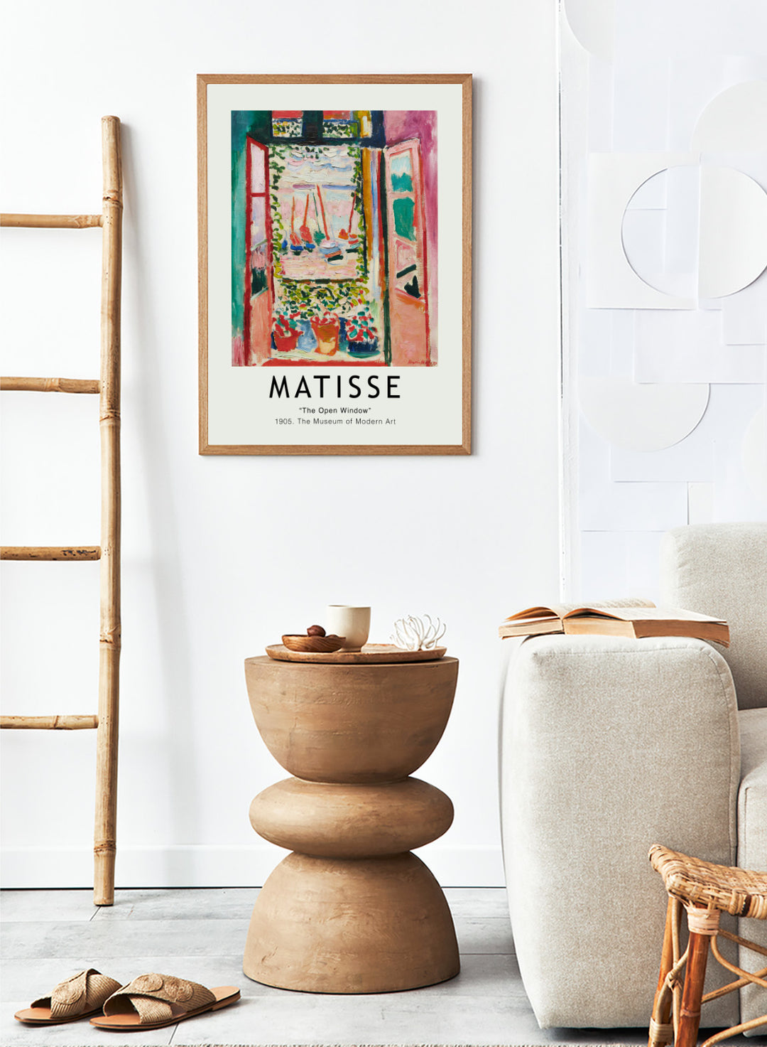 Featuring original Henri Matisse's Artwork Open Window, Collioure summer 1905 painting, this lithograph wall art print showcases classic vintage fauvism Matisse art. Featuring colorful art and text, this vintage exhibition poster by National Gallery of Art is perfect for any boho, eclectic, retro,or minimalist space.
