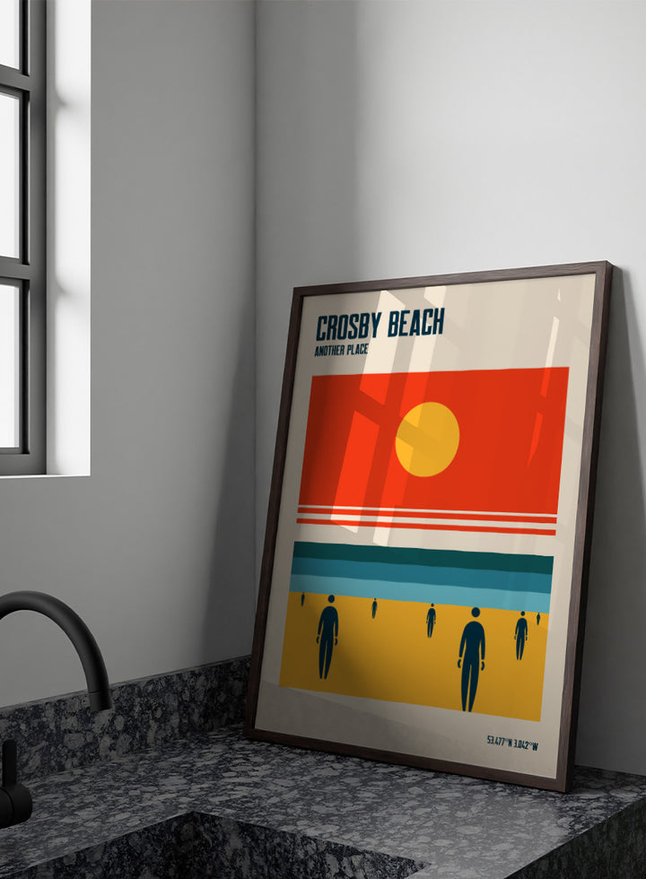 Minimalist beach art print titled &
