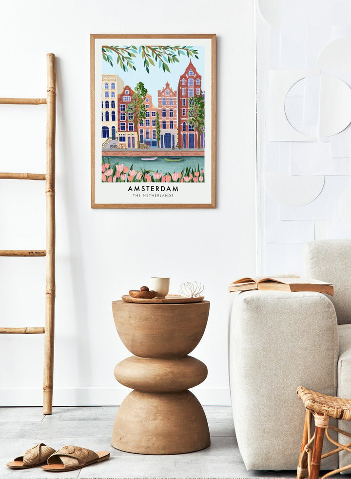 Amsterdam Canal Travel Art Print_Sugar & Canvas