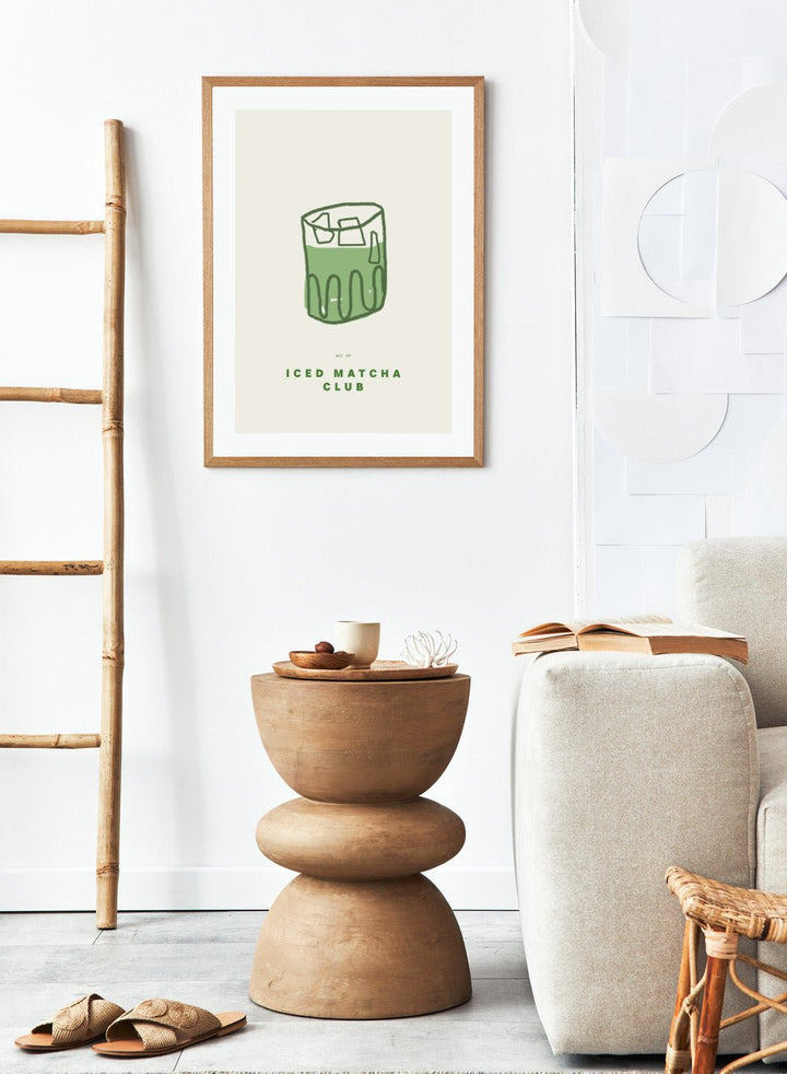 'Iced Matcha Club No. 09' Aesthetic Art Print_Sugar & Canvas