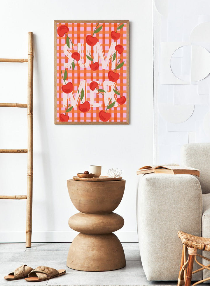 ‘Picnic with Cherries’ Aesthetic Art Print_Sugar & Canvas