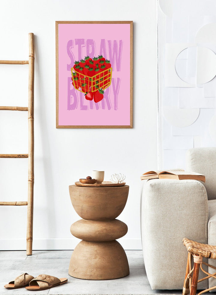 ‘Strawberry Basket’ Aesthetic Art Print_Sugar & Canvas