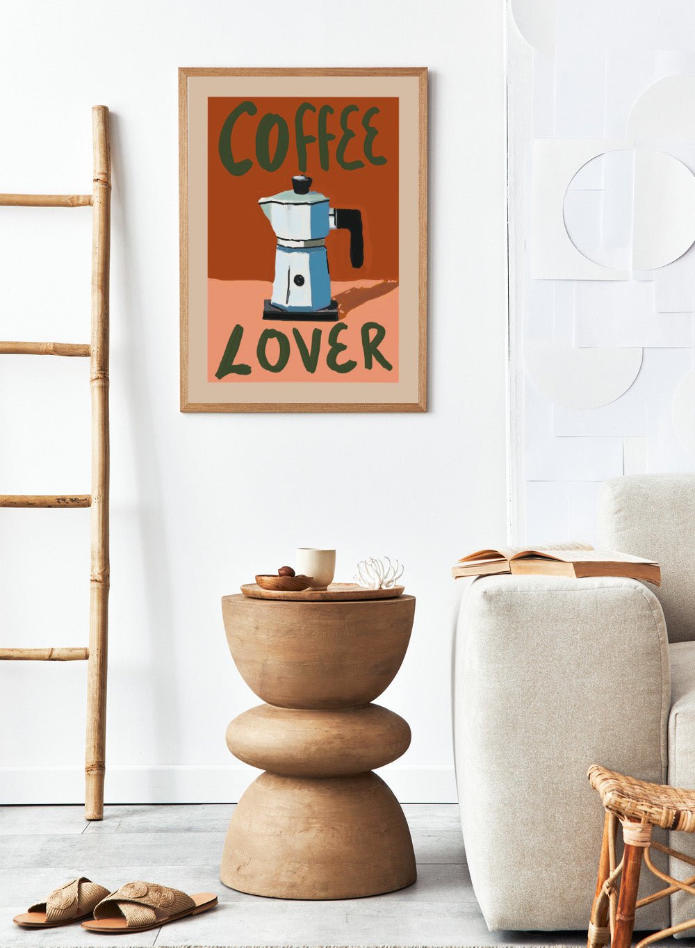 Coffee Lover' Aesthetic Art Print | Hand Painted Moka Pot Kitchen