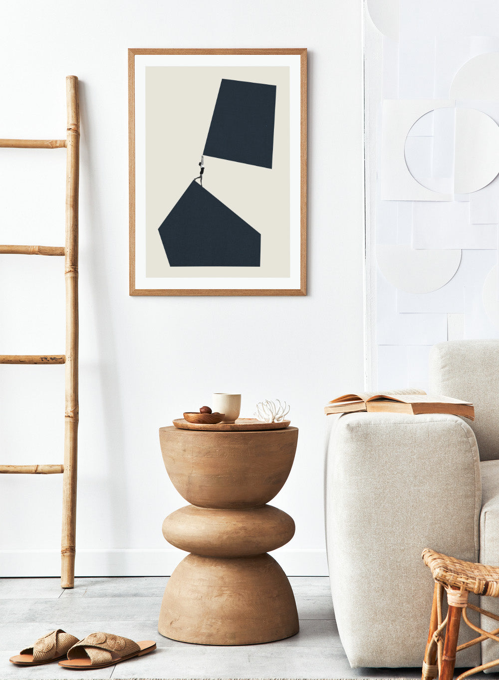 Reaching Higher by Maarten Léon art print featuring minimalist modern collage photography. Available as a fine art print or framed wall art with real wood frames.
