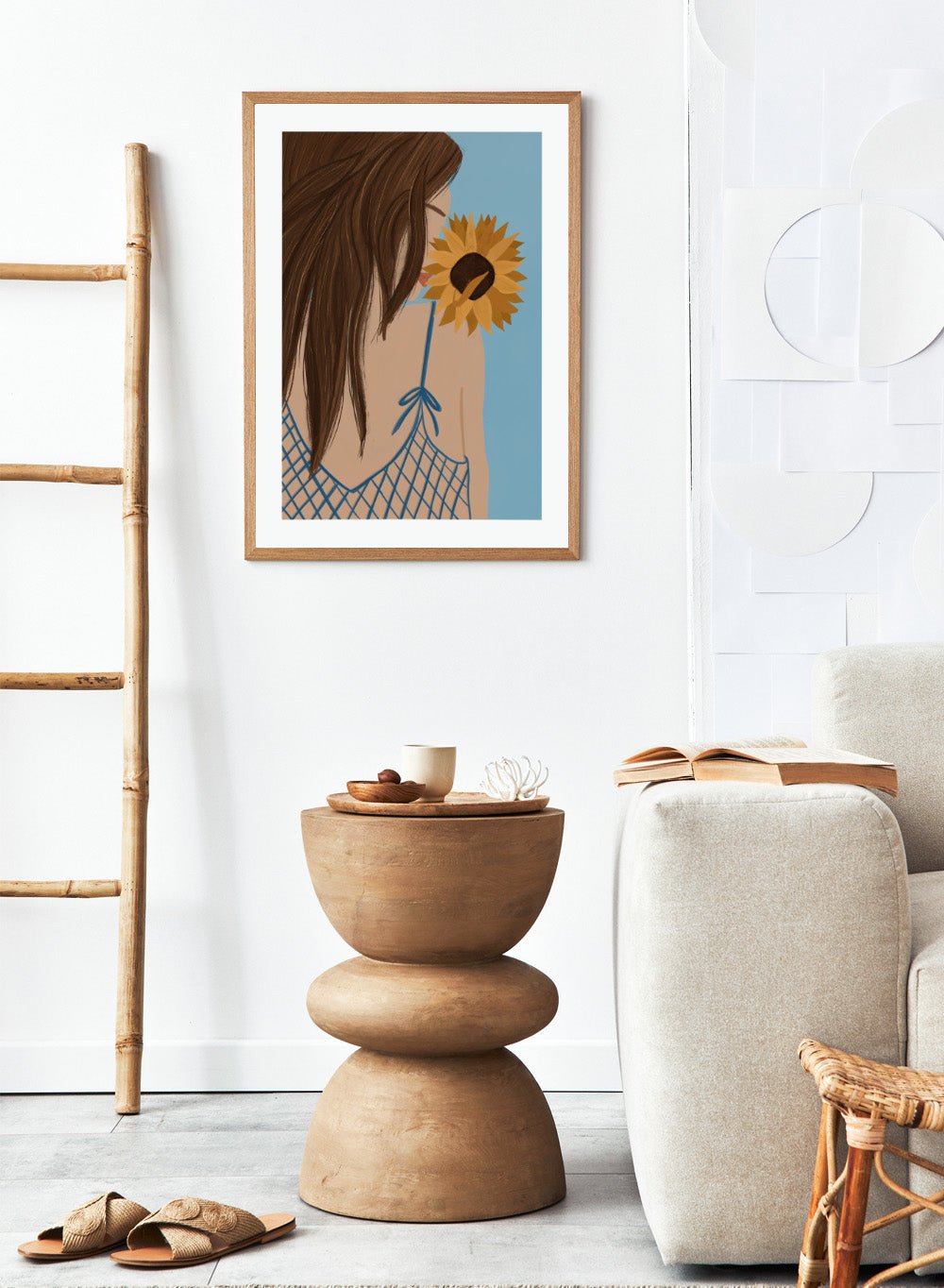 'Girl with a Sunflower' Aesthetic Art Print_Sugar & Canvas