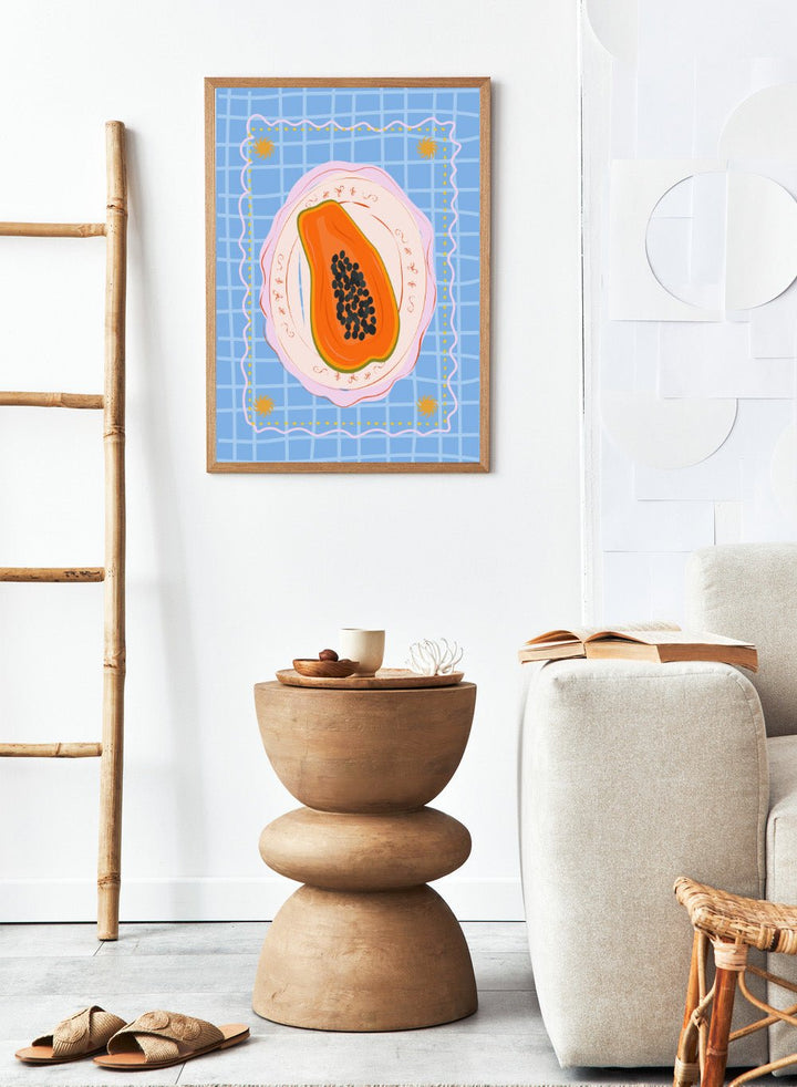 ‘Papaya on Porcelain’ Aesthetic Art Print_Sugar & Canvas