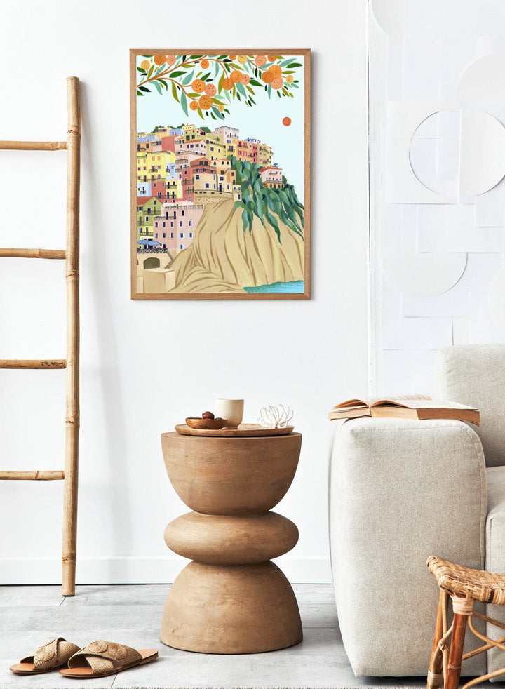 Manarola Cinque Terre Italy Coastal Art Print_Sugar & Canvas