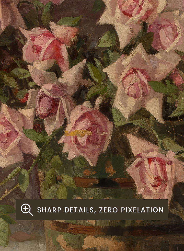 "Still life with Pink Roses" Art Print