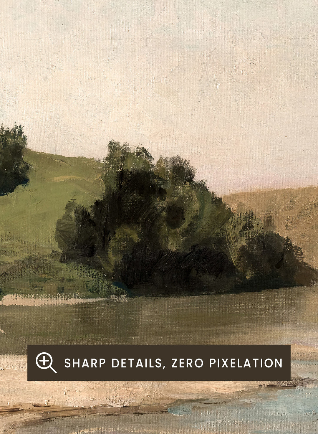 Oka River by Vasili Dmitrievich Polenov is a vintage Russian landscape print of a river bend with sandbar, hills, and trees, a peaceful nature print.
