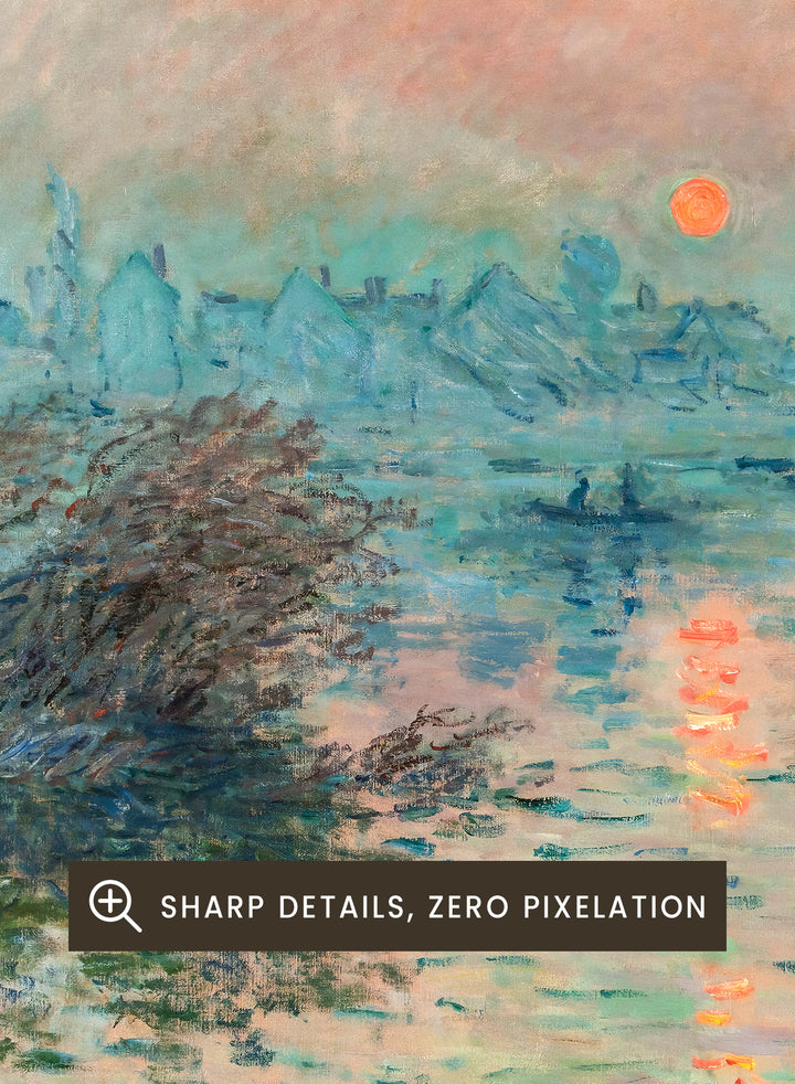 Claude Monet Sunset on the Seine at Lavacourt, Winter Effect Art Print