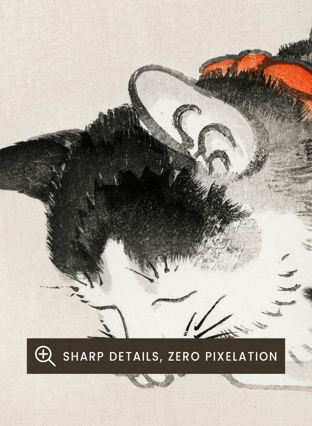 Kono Bairei "Sleeping Cat" Art Print
