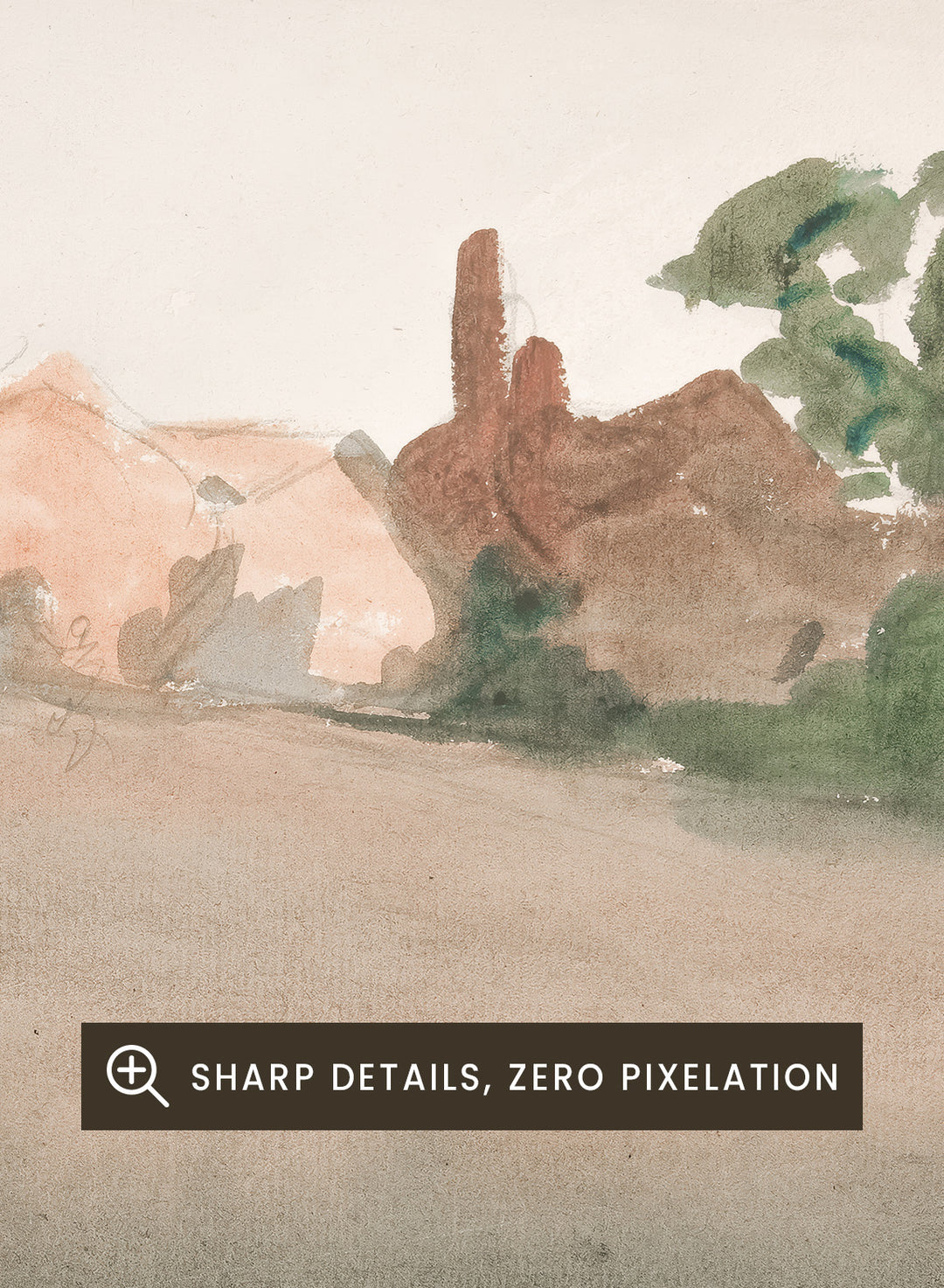 "Landscape with Houses in Distance" Art Print