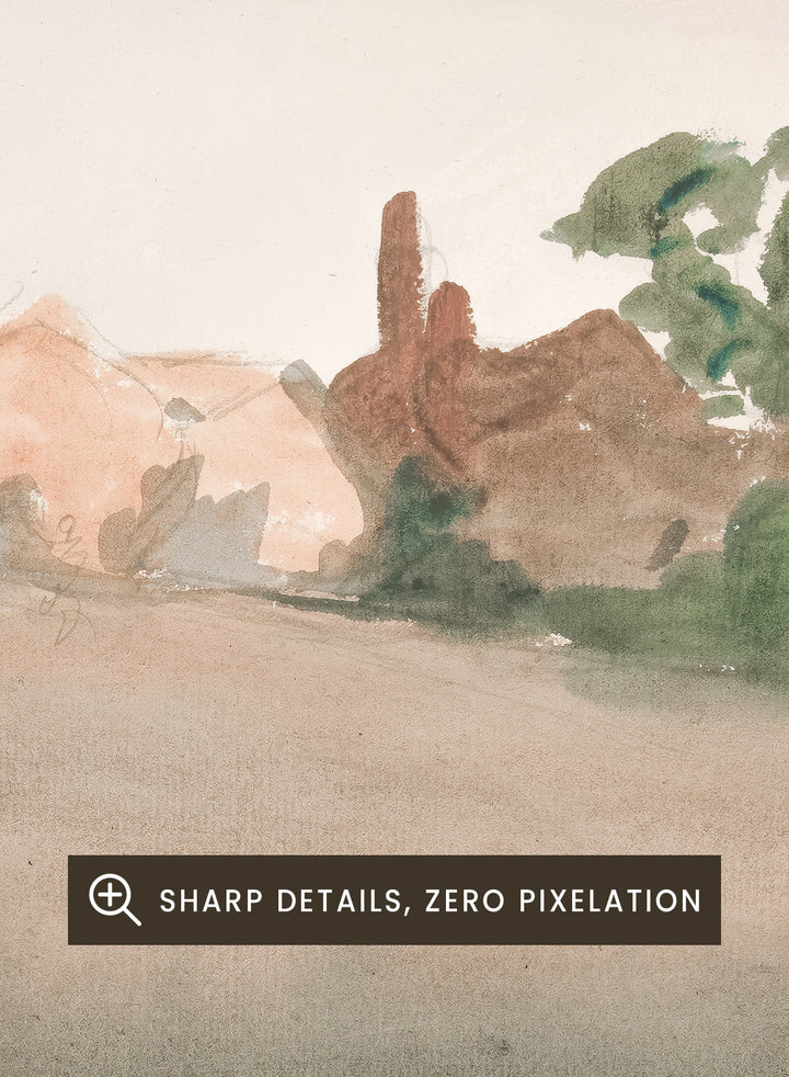 "Landscape with Houses in Distance" Art Print