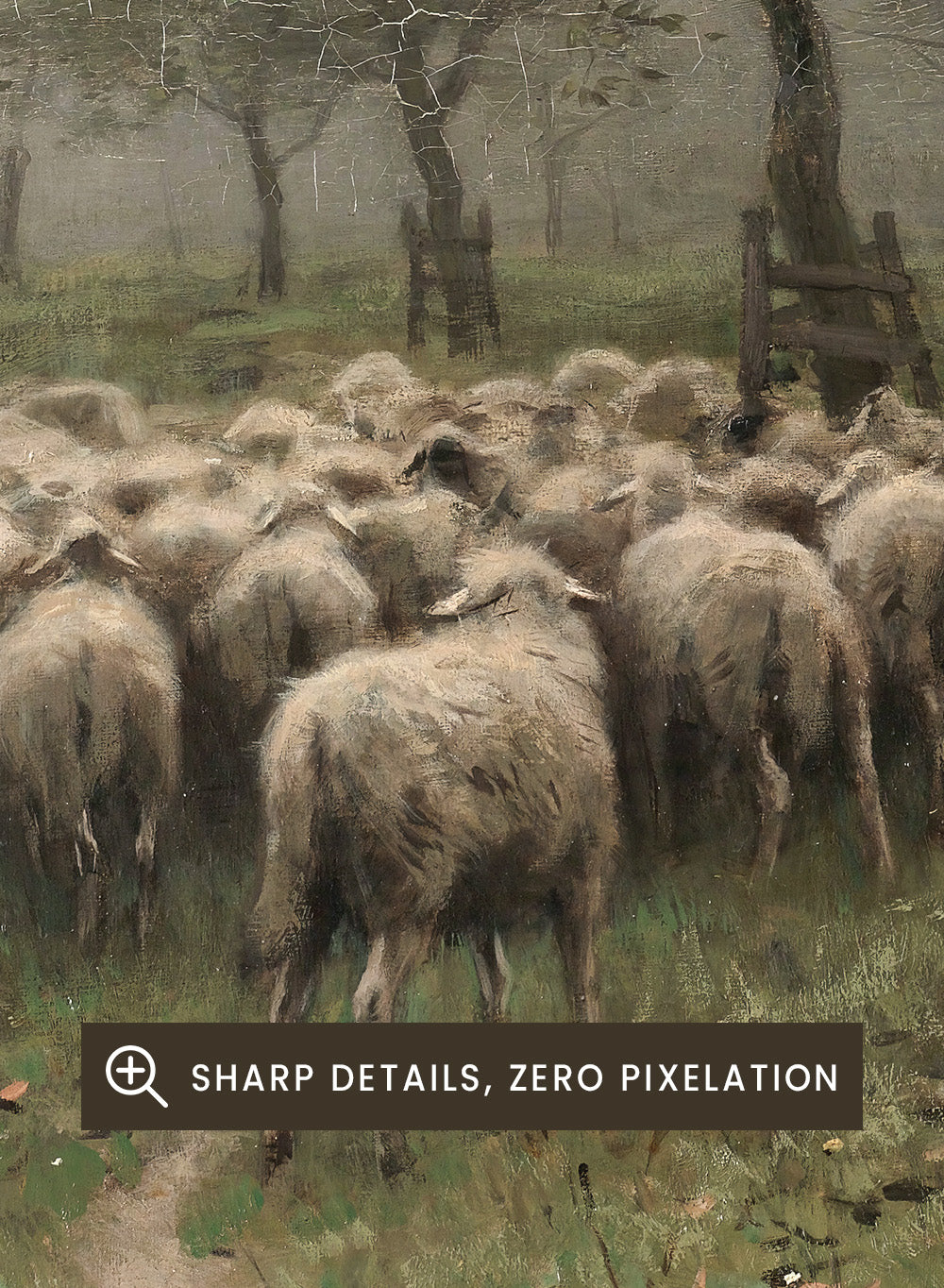 "Shepherdess with a Flock of Sheep" Art Print