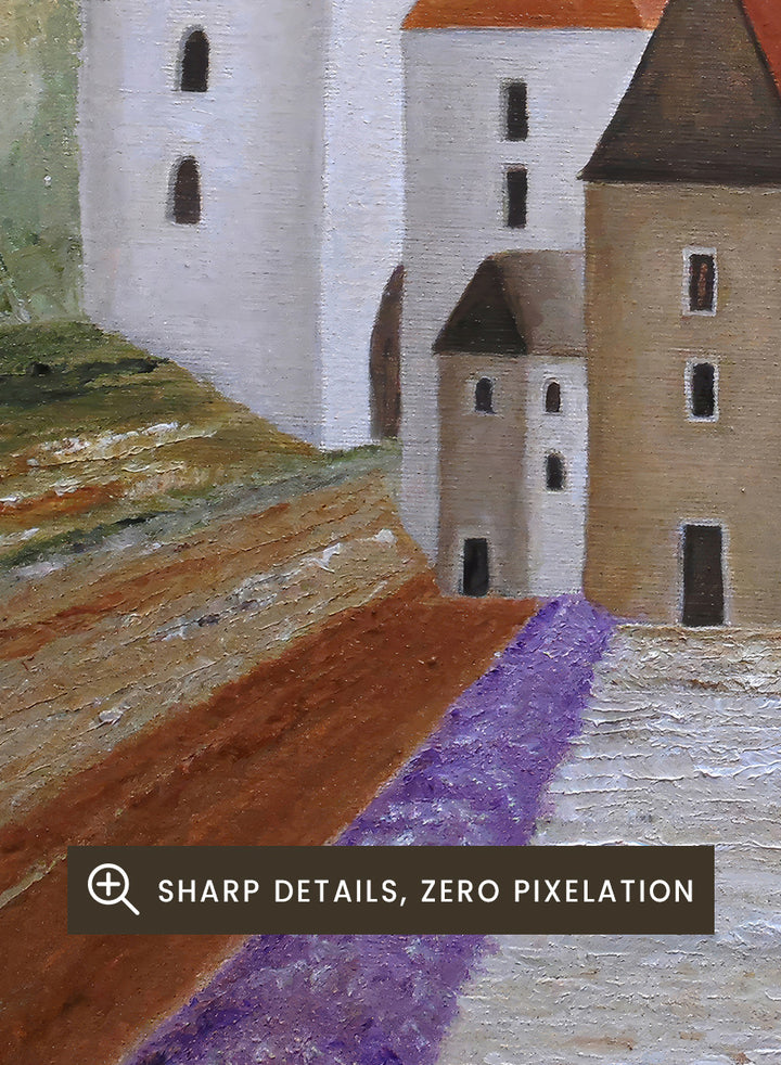Angeles M. Pomata - Peaceful Lavender Village Art Print