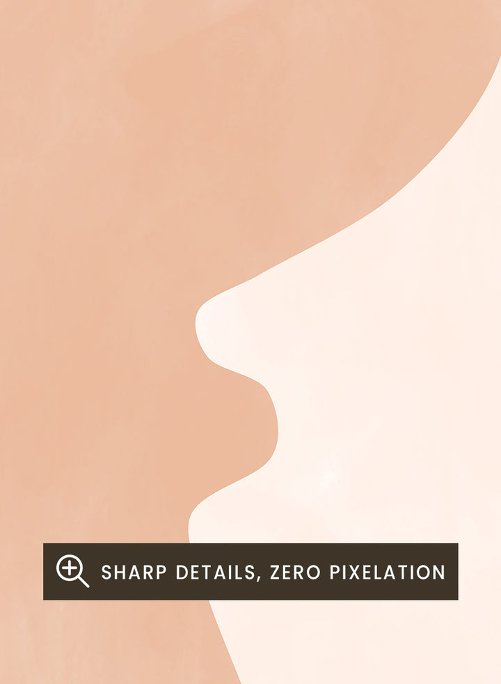 Shop Organic Peach Vase by Elena Ristova, a modern vase wall art print poster with a sculptural peach silhouette and soft blush neutral tones.