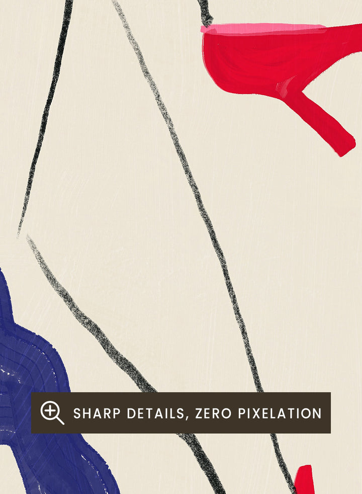 Crimson Heels Dance art print by Little Dean. Contemporary abstract figure wall art featuring bold red heels, fluid movement, minimalist illustration, and modern poster design.