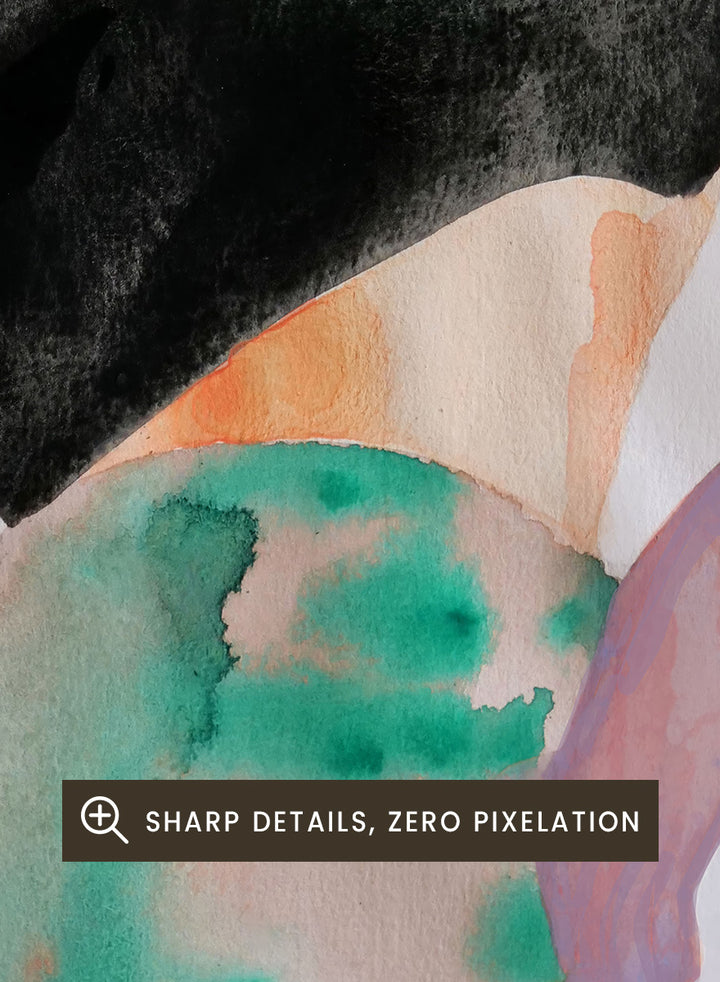 Shop Abstract Fashion Figure by Sophia Novosel, a modern figurative wall art print poster featuring a cropped woman, black top, and loose green and peach washes.