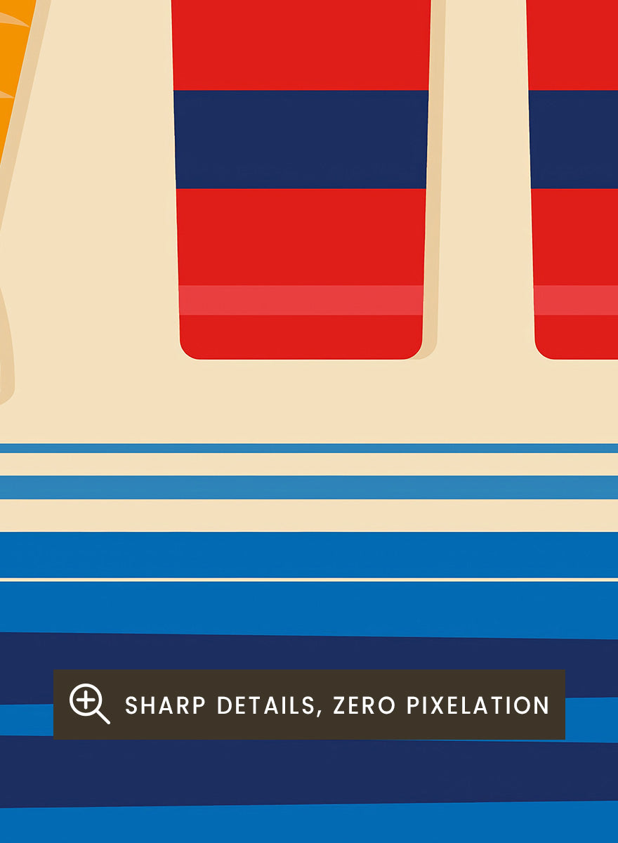 A stylized travel poster of Japanese Sashimi, featuring flat vector illustrations of raw fish, washi tape, soy sauce, and lemon slices on a beige background with blue and white graphic panels. Japanese Sashimi Delicacy by Retrodrome kitchen art print featuring sashimi, soy sauce, citrus, bold retro typography, and vintage Japanese-inspired design.
