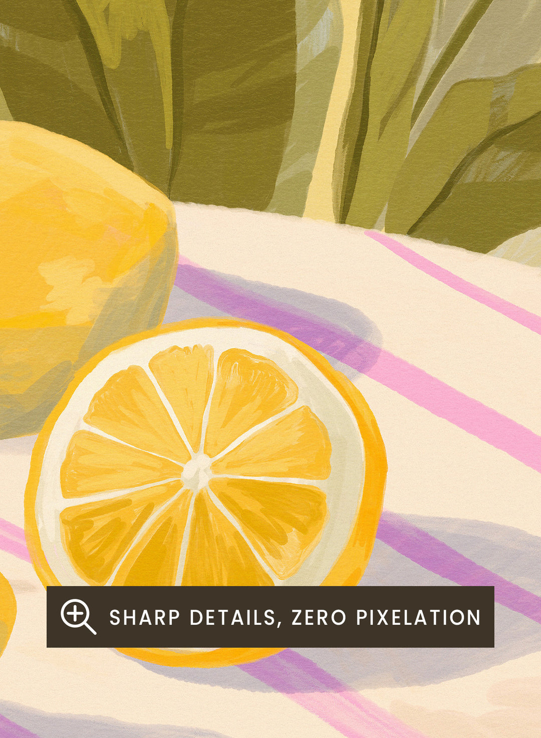 Illustration of tropical flowers and lemons with 'rêver au paradis' text on a light background. Rêver Au Paradis Lemon by Goed Blauw is a summer art print and wall poster featuring lemons, tropical leaves, and bird of paradise flowers in warm, vibrant tones.