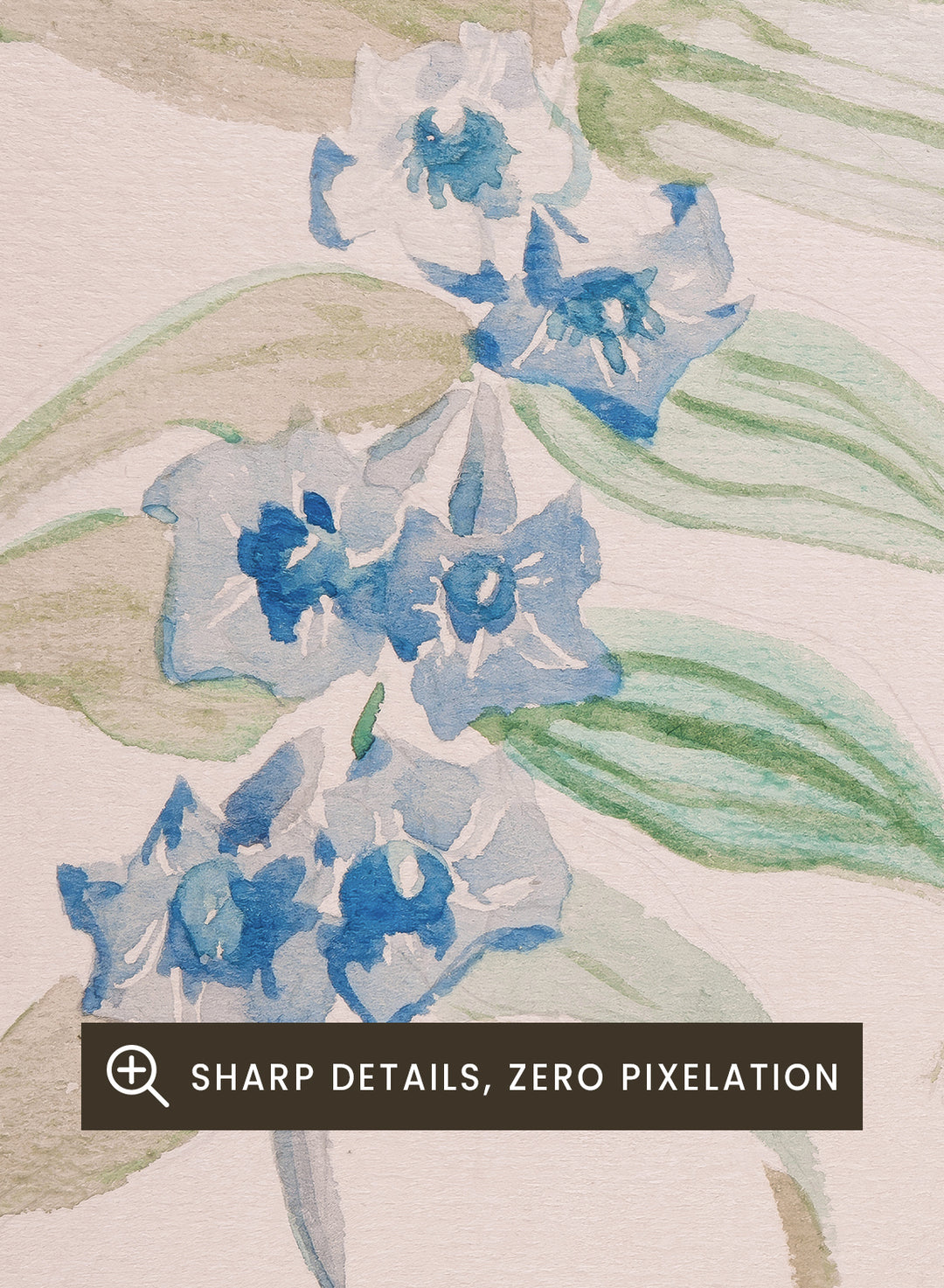 "Twigs with Blue Flowers" Art Print