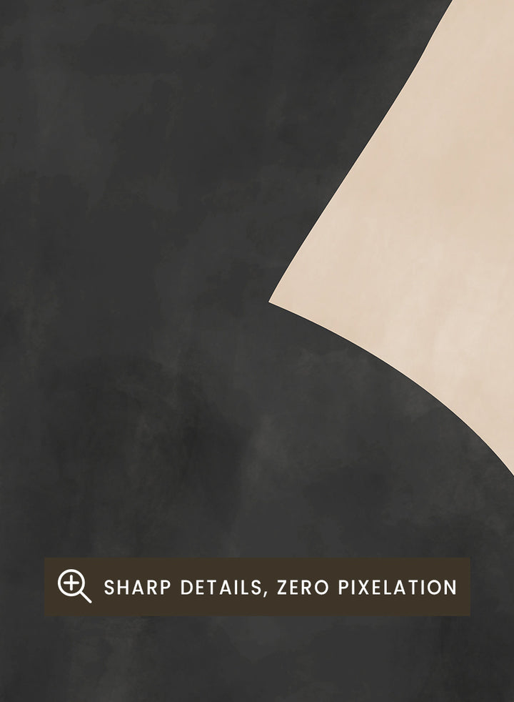 Shop Abstract Black Vase by Elena Ristova, a modern minimalist wall art print poster featuring an oversized black vase silhouette on a soft beige background.
