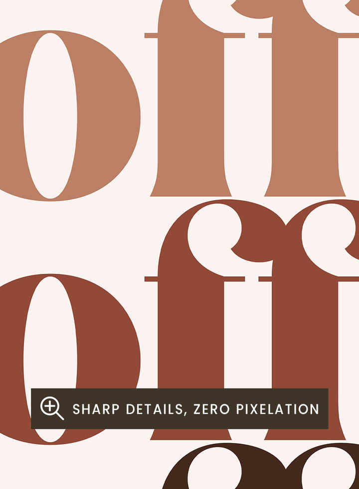 Shop Coffee Color Palette by Dominique Vari, a retro typography wall art print poster featuring layered coffee lettering in cream, beige, caramel, brown, and black.