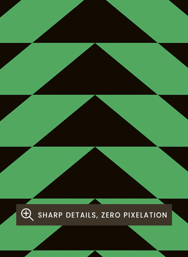 A poster-style graphic for The Viper Room, showing a cream background with black text reading the venue name and address, plus a large central green-and-black geometric pattern of repeating triangles. &