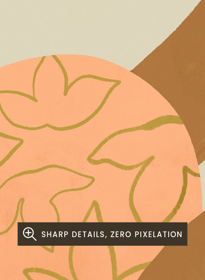 Illustration of a woman wrapped in a floral-patterned shawl with a neutral background. The Introvert by Arty Guava is a modern portrait illustration featuring a woman figure, soft color palette, contemporary wall art style, and officially licensed artwork.