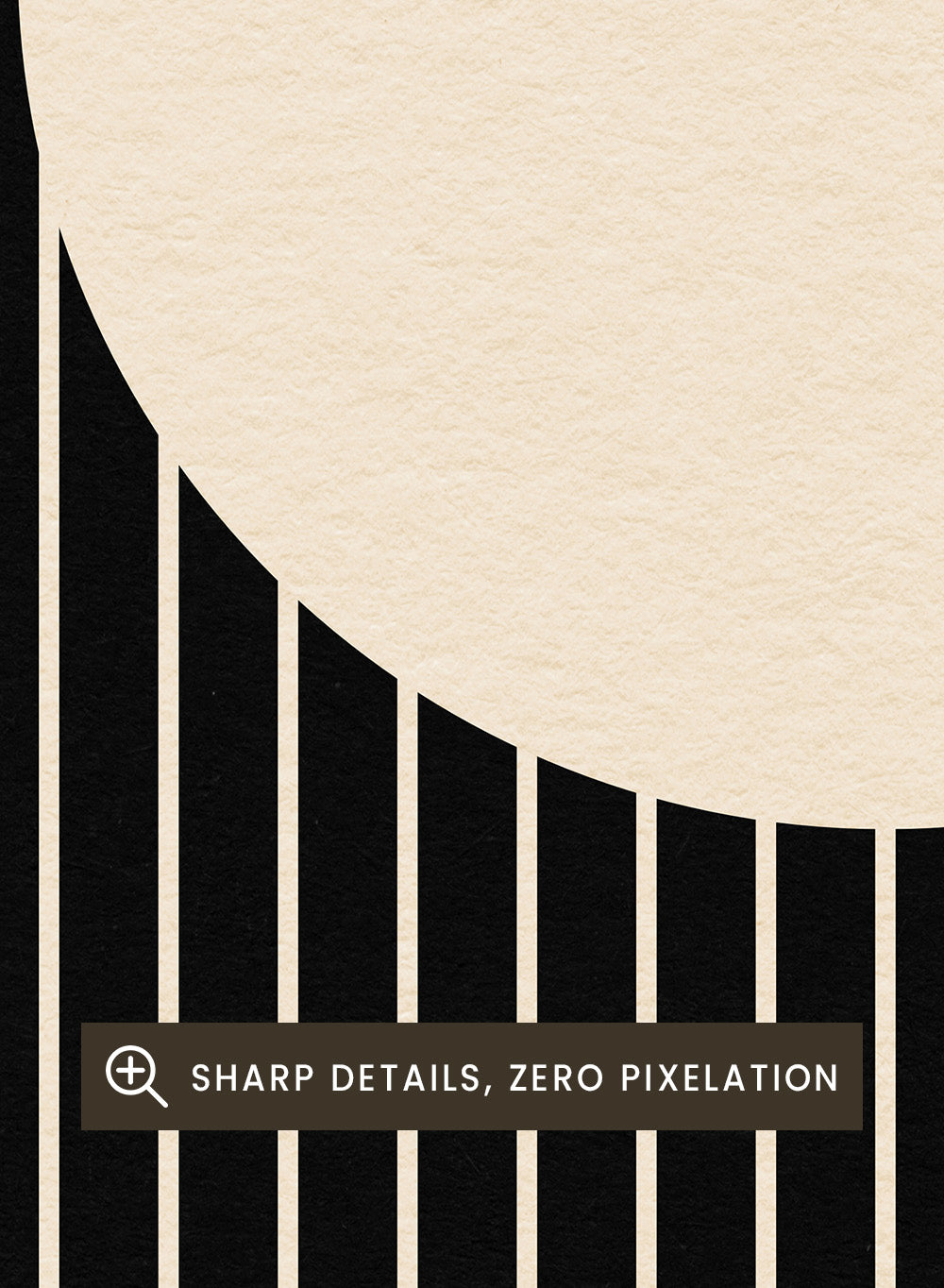 Poster with a stylized moon and the word 'MOON' on a black background. Moon by Rosi Feist is a bold minimalist Bauhaus-inspired art print with a cream circle and graphic lines. Officially licensed modern poster with framing.