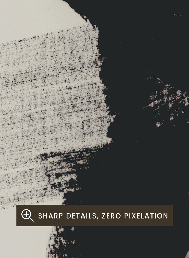 Shop Mellow No. 01 by Dan Hobday, a contemporary abstract art print featuring bold black forms, soft neutral brushwork, and layered earthy texture.