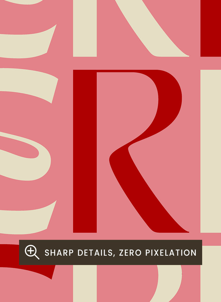 Shop Festive Merry Typography by Dominique Vari, a retro Christmas wall art print poster featuring repeated “Merry” lettering in pink, cream, and red.