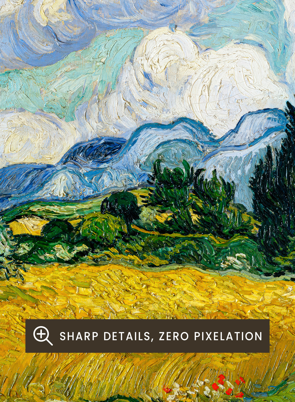 Vincent Van Gogh Wheat Field with Cypresses 1889 Vintage