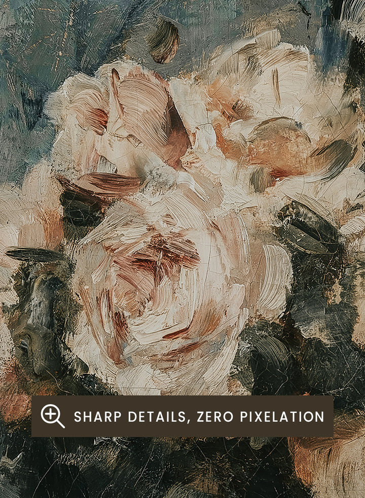 "Still life with Roses in a Glass Vase" Art Print