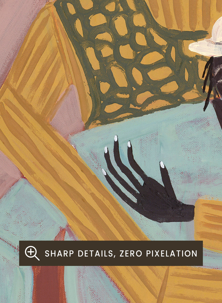 Artistic depiction of two figures sitting together with a pink background. The Hug by Studio IMO (Ibi Meier-Oruitemeka) is a modern figurative art print featuring two figures embracing in a bold contemporary wall poster design.