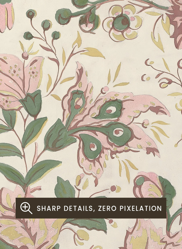 "Vintage Flowers Wallpaper Pattern" Art Print
