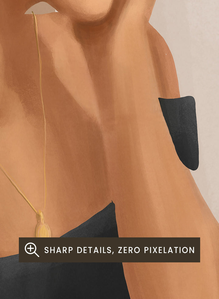 Woman wearing a wide-brimmed hat and black bikini against a neutral background. Woman In Summer Hat by City Art is a minimalist figure art print featuring a woman in a sun hat and swimsuit, perfect for modern and coastal interiors.