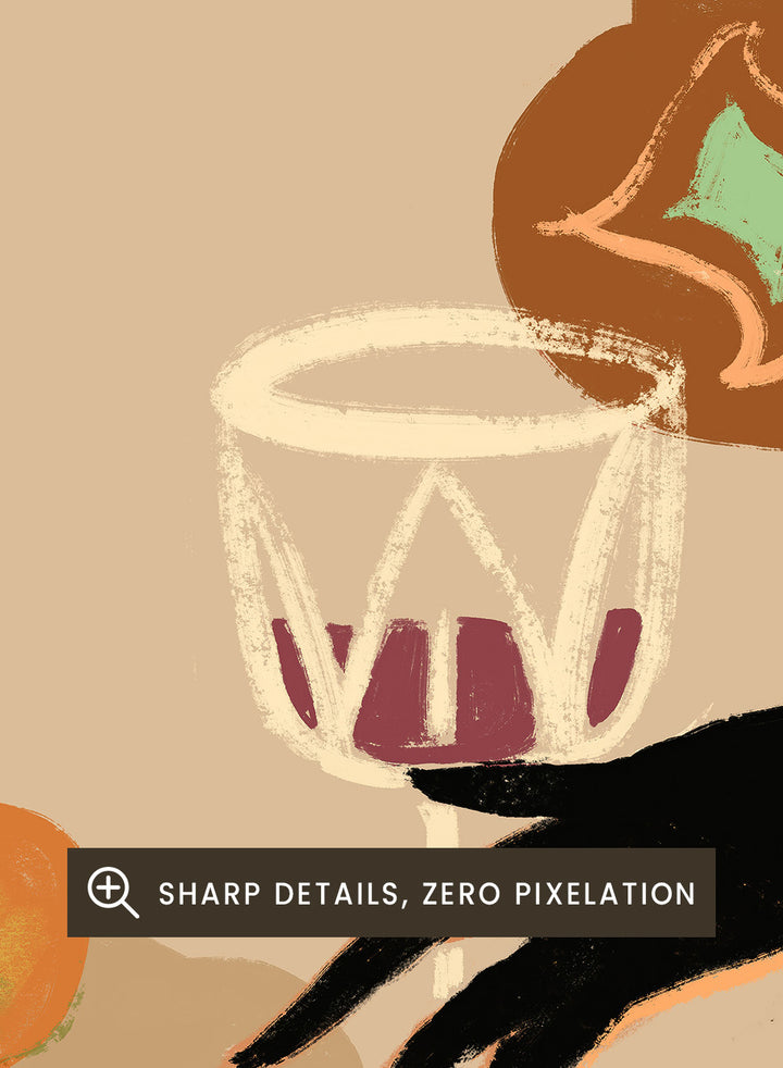 Pass Me The Pear by Arty Guava is a modern still life art print with pears, fruit, and expressive hand-drawn shapes. Officially licensed wall poster.