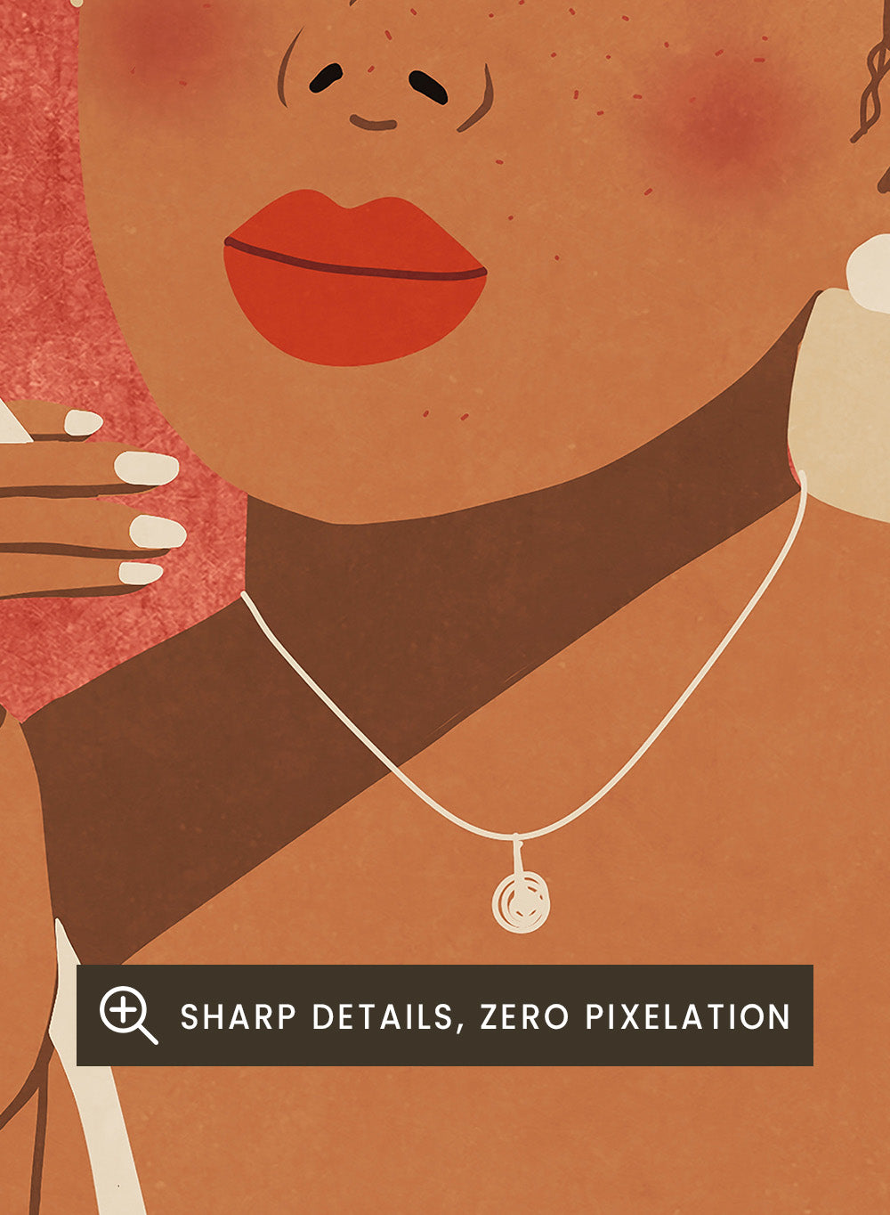 Illustration of a woman in lingerie with text and a cup of coffee on a red background. Fuck You by Raissa Oltmanns is a modern woman portrait art print with bold text, lingerie illustration, cigarette vibe, and statement wall poster style.