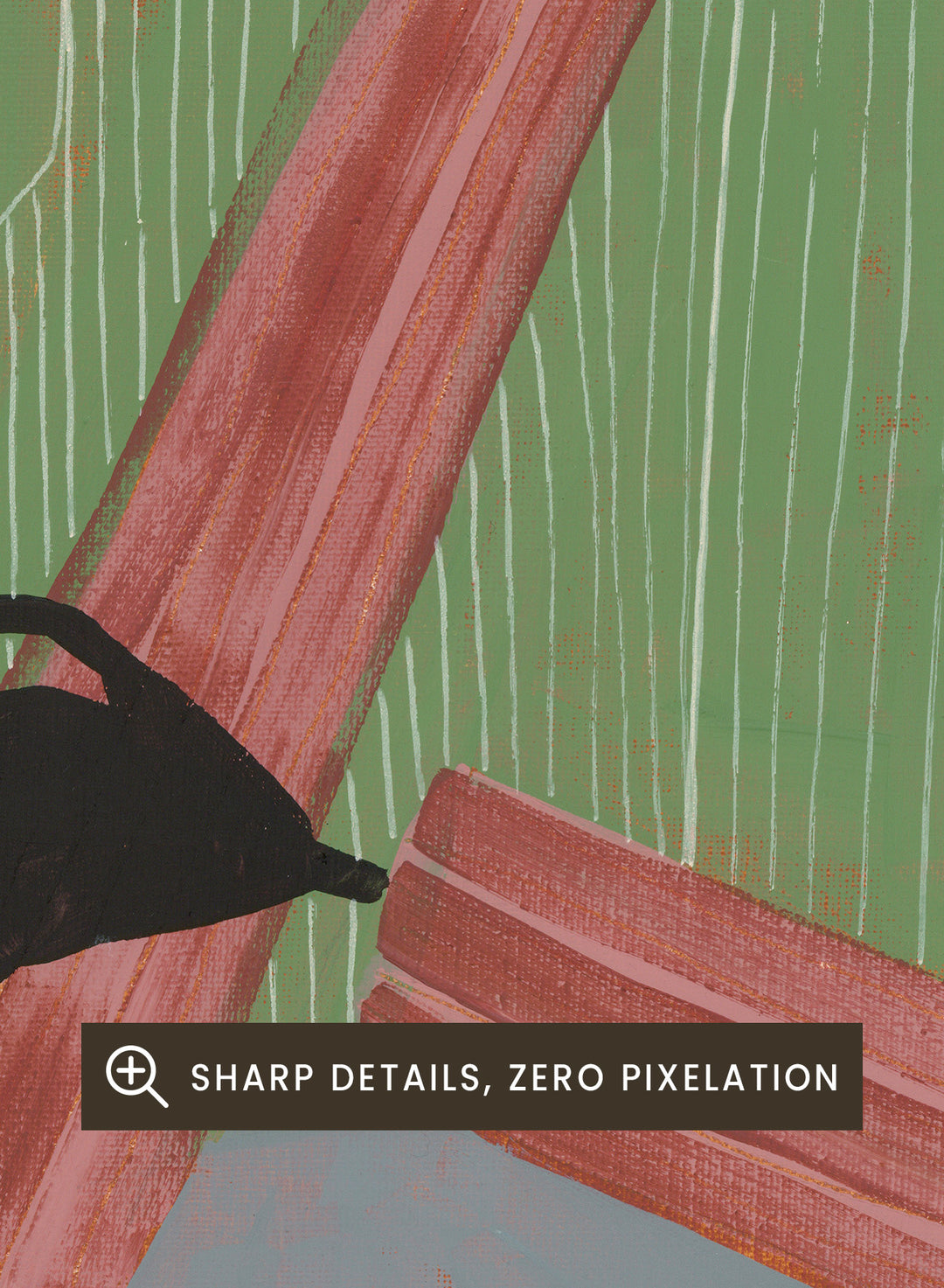 Artistic depiction of a person with spider-like hands and feet against a wooden background. No Place to Be by Studio IMO (Ibi Meier-Oruitemeka) is a modern figurative art print with a seated figure, bold color, and contemporary portrait wall poster design.