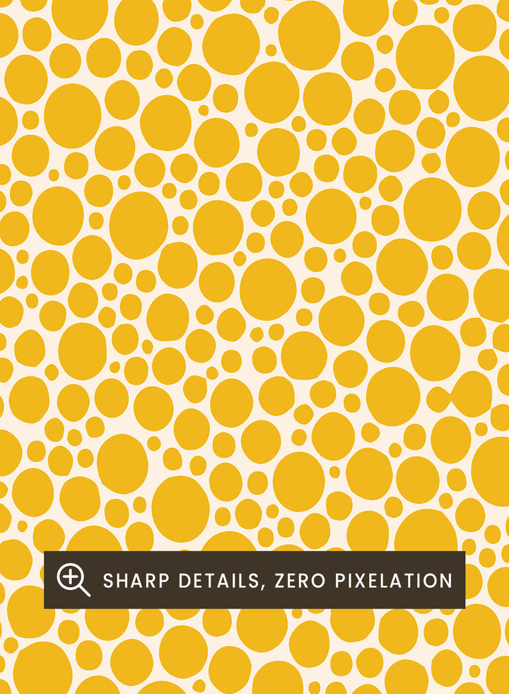 Inspired by Yayoi Kusama 草間彌生 Polka Dot Art, this exhibition Japanese poster art print showcases illustration of Yellow polka dots against beige background. Featuring abstract geometric infinity dots art, this Japani vintage exhibition poster by Yayoi Kusama is perfect for any boho, retro, minimalist, or Japani space.