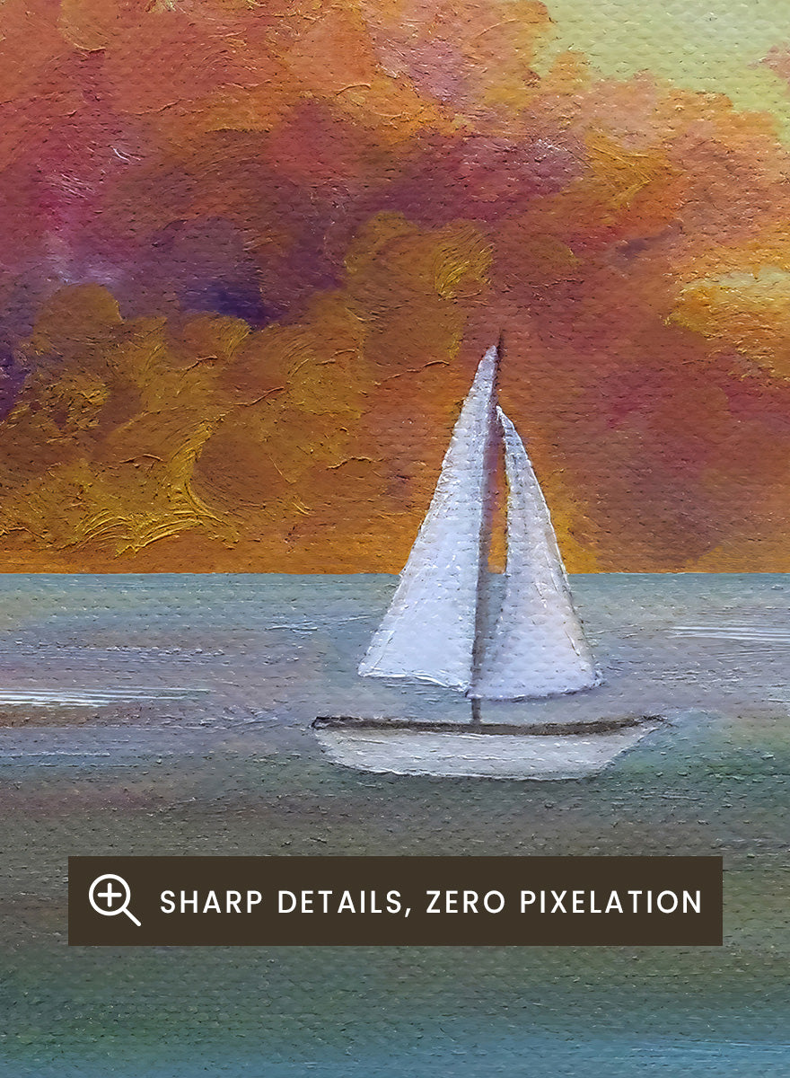 Angeles M. Pomata - Sailboat Sunset Sky Art Print