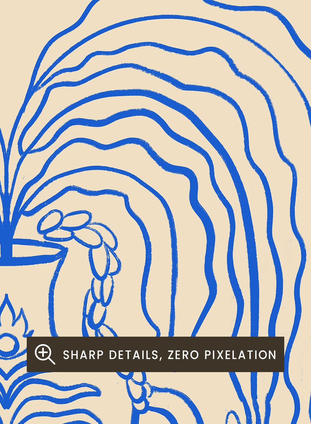 Artistic depiction of hands holding a vase with flowing hair, titled 'We Meet Again' by Arty Guava. Vessel Collection: We Meet Again by Arty Guava art print, modern line wall poster with a decorative vase design, contemporary minimalist artwork.