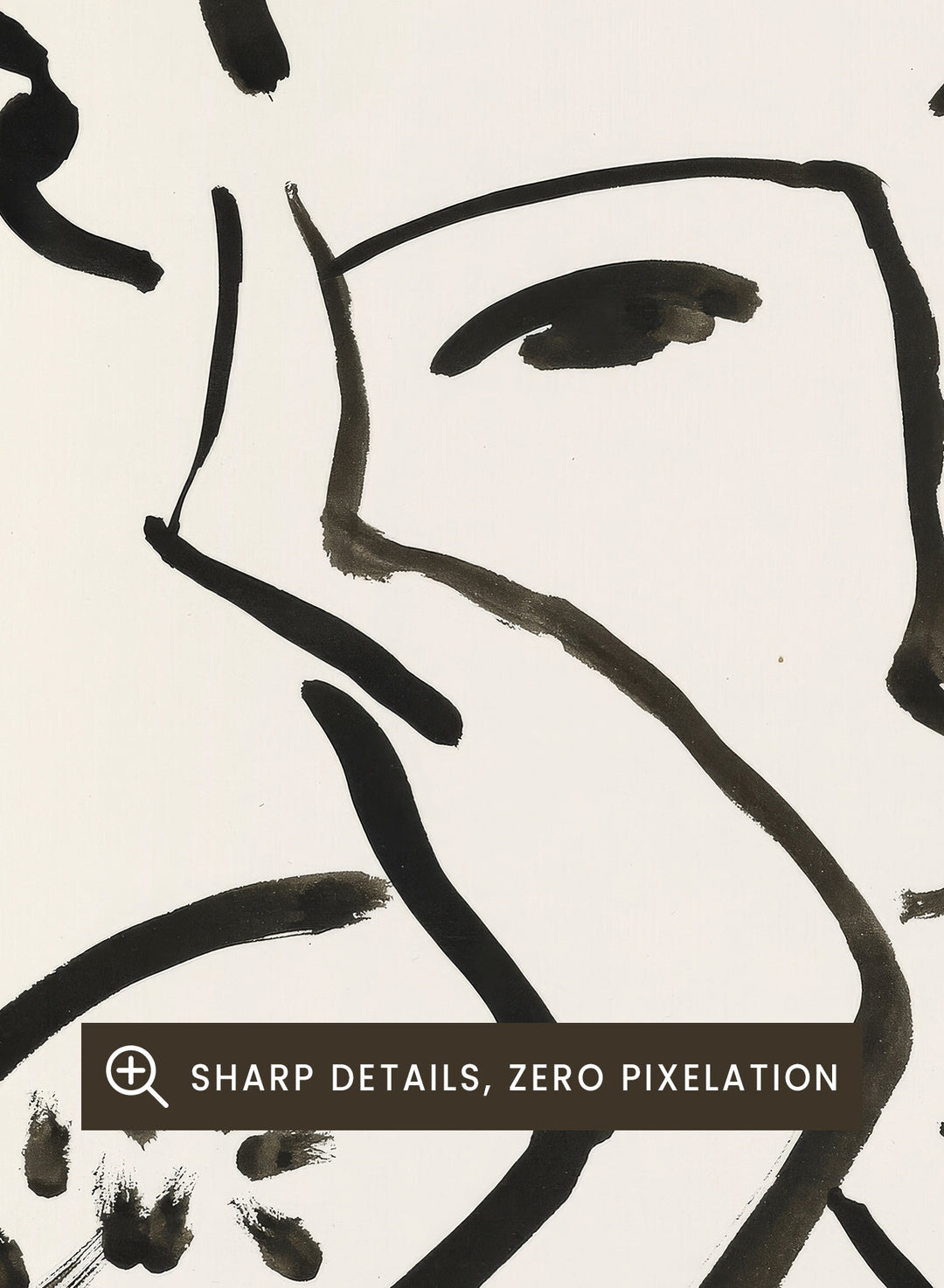 Black line art of a woman with floral patterns on a white background. Jeune Fille Accoudée by Henri Matisse is a minimalist portrait art print featuring expressive black linework, floral detailing, and refined French modernist design.