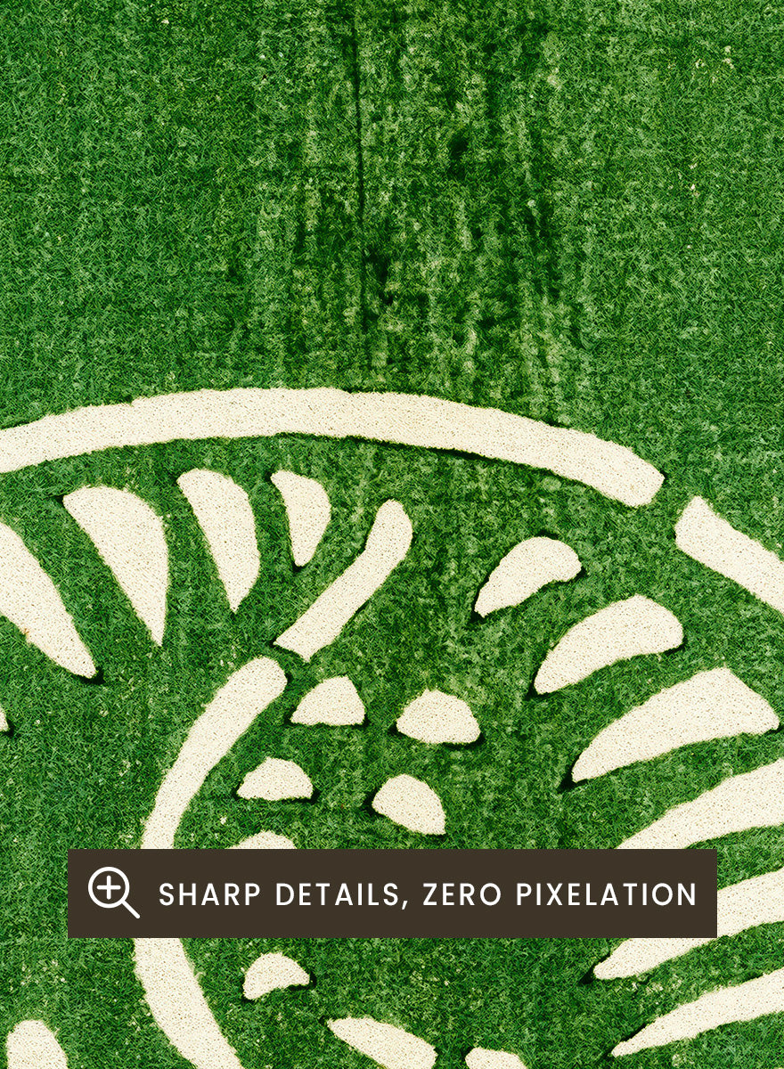 Green Motif Yatsuo no Tsubaki by Taguchi Tomoki is a vintage Japanese art print featuring botanical motifs, graphic symbols, and textured green woodblock color.