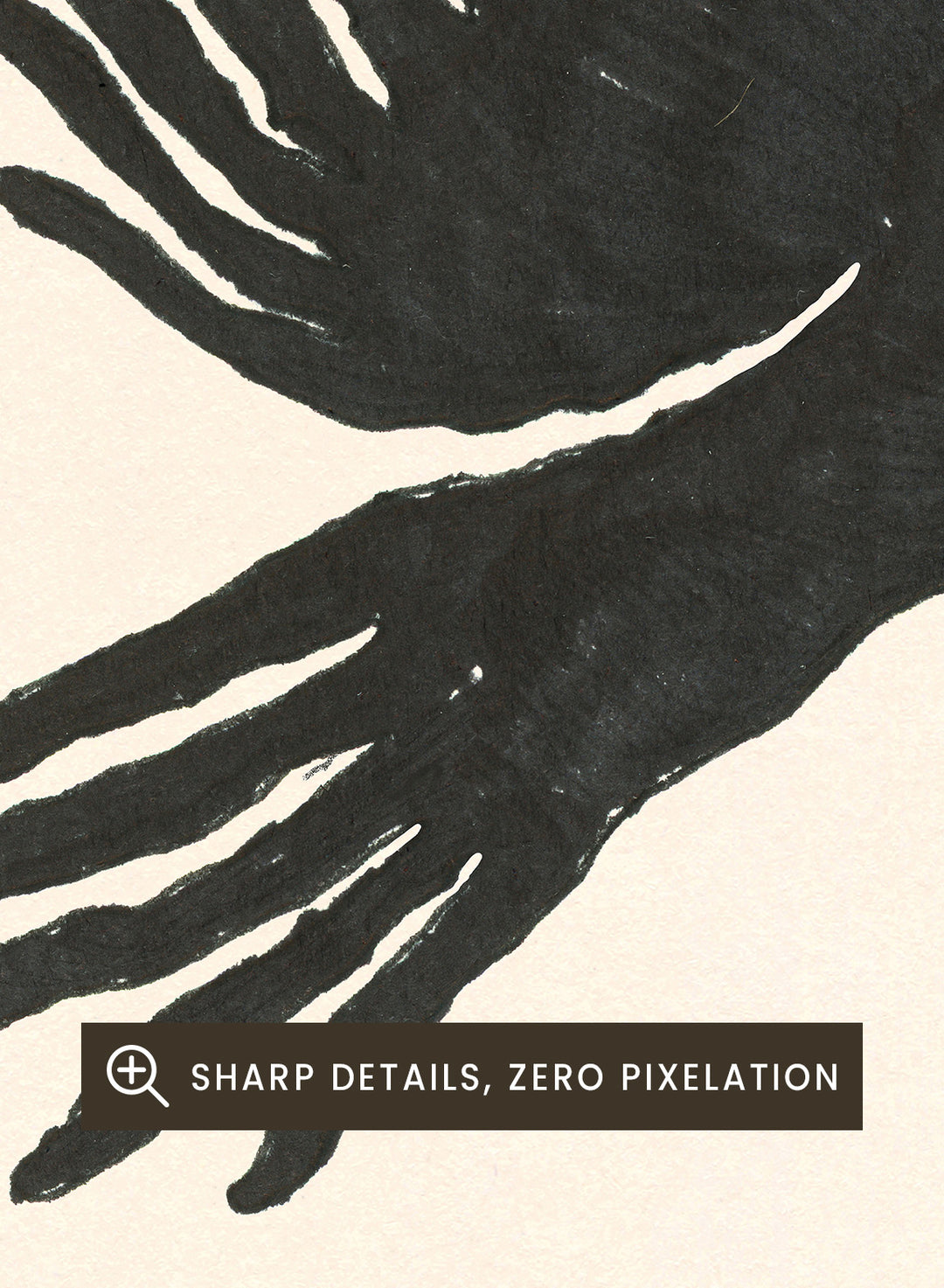 Black bird illustration with 'Take These Broken Wings and Learn to Fly' text on a beige background. Fly Away by Eden Kalif is a modern bird art print with expressive line work and handwritten text, a contemporary minimalist wall poster about growth and freedom.