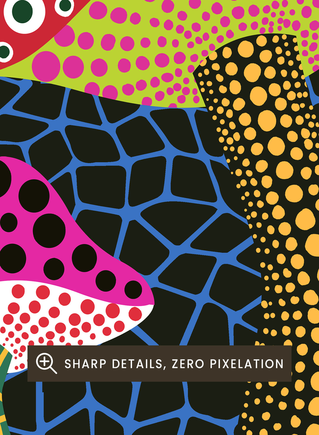 Yayoi Kusama Mushrooms Inspired Art Print