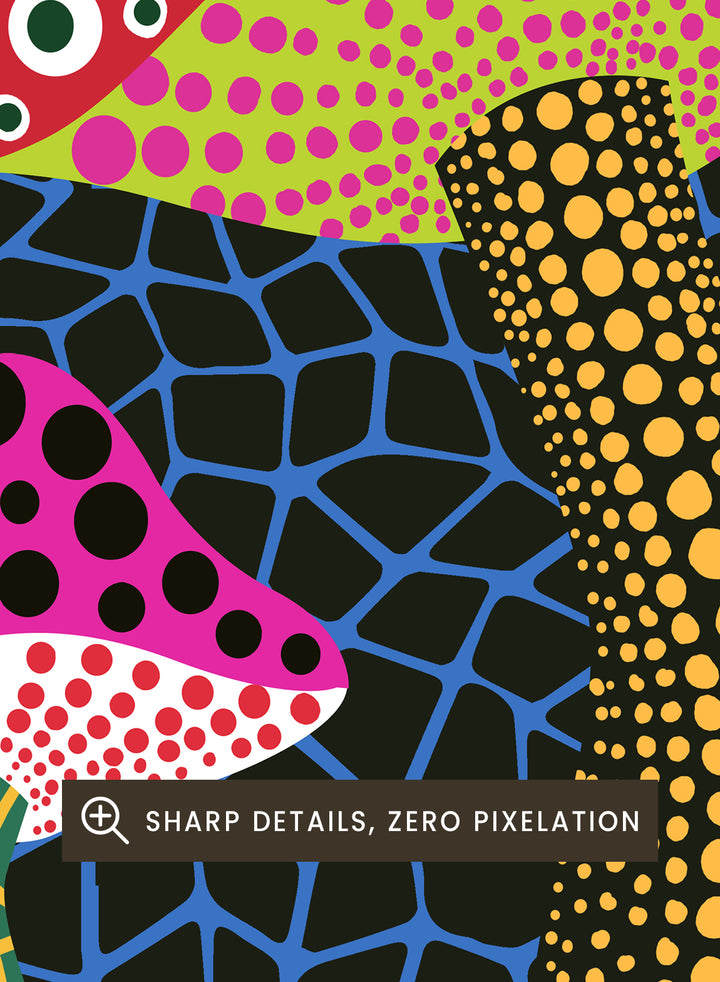 Yayoi Kusama Mushrooms Inspired Art Print